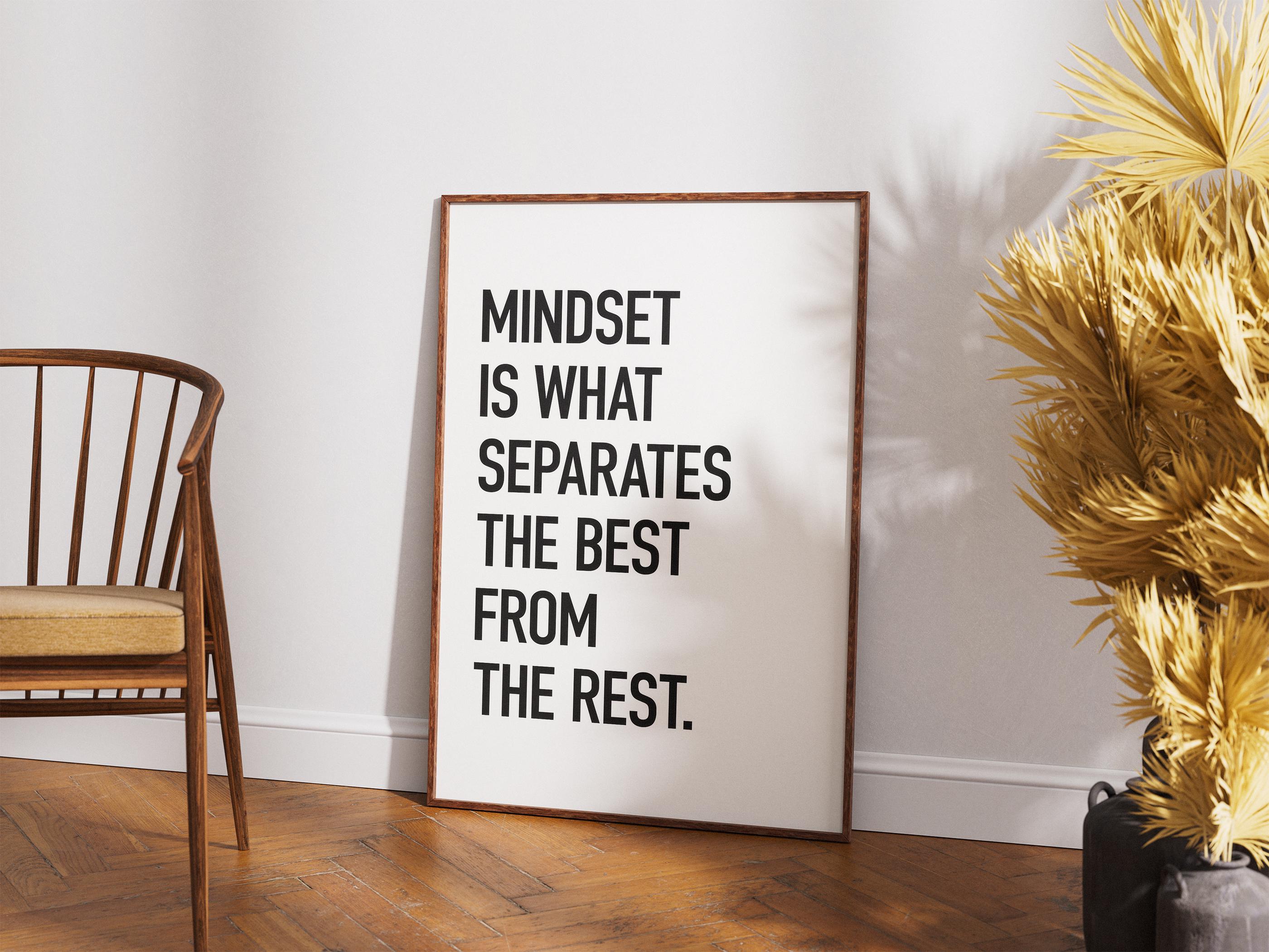 Mindset is Everything | Mindset Her Şeydir Posteri | Borsa ve Yatırım Duvar Sanatı | Trader Ofis Dekoru