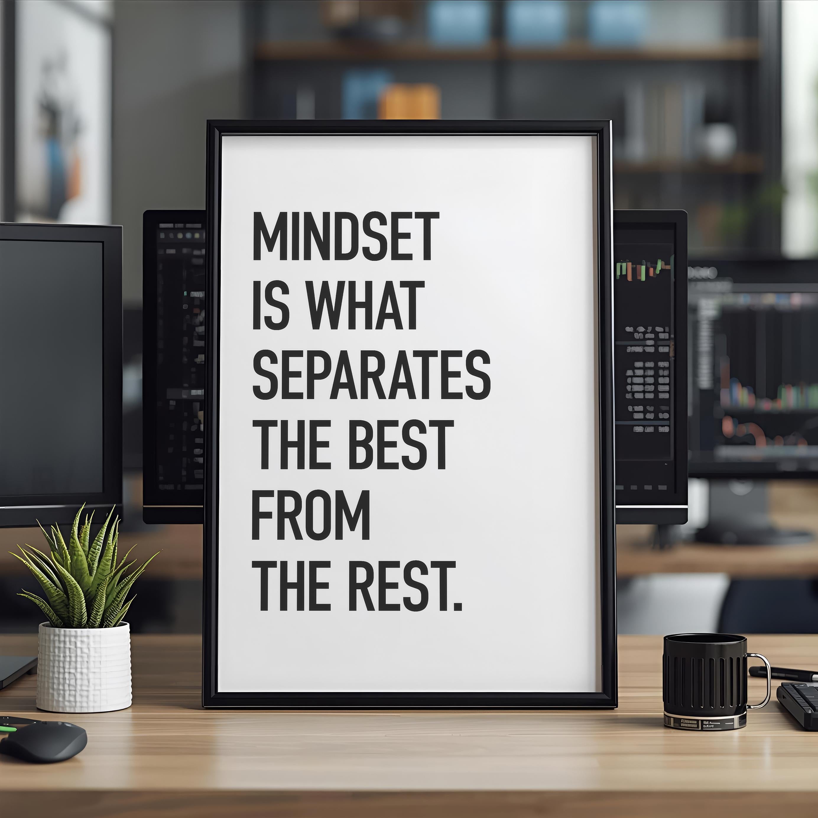 Mindset is Everything | Mindset Her Şeydir Posteri | Borsa ve Yatırım Duvar Sanatı | Trader Ofis Dekoru