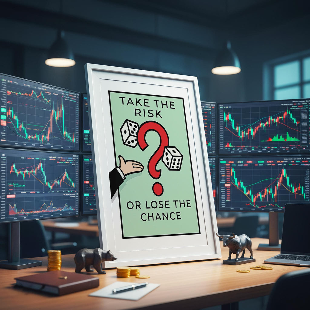 Monopoly İlhamlı Borsa Posteri | Risk Al Duvar Sanatı | Yatırımcı Ofis Dekoru