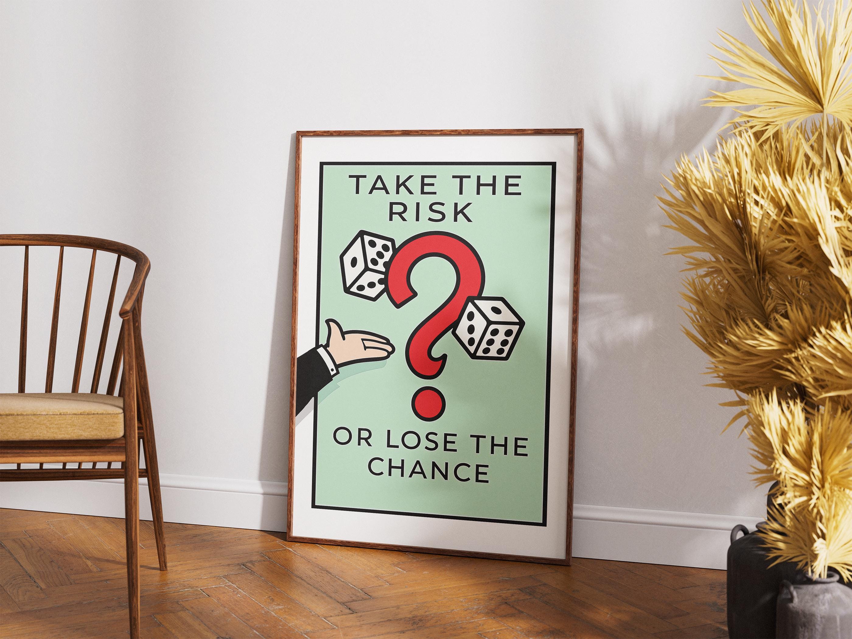 Monopoly İlhamlı Borsa Posteri | Risk Al Duvar Sanatı | Yatırımcı Ofis Dekoru