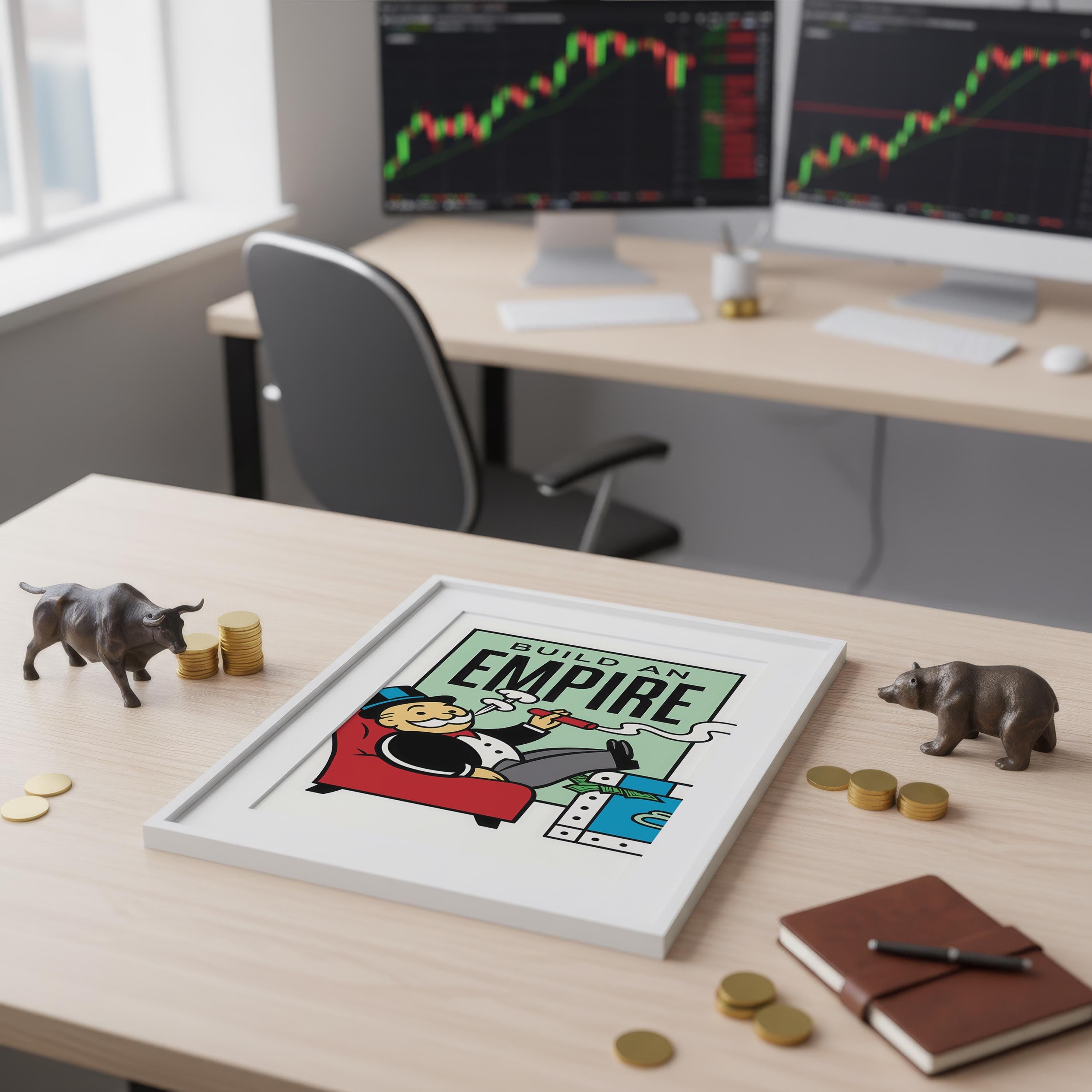Build An Empire Poster | İmparatorluk Kur Posteri – Ofis İçin Monopoly Sanatı, Borsa Yatırımcısı Hediyesi, Girişimci Duvar Dekoru