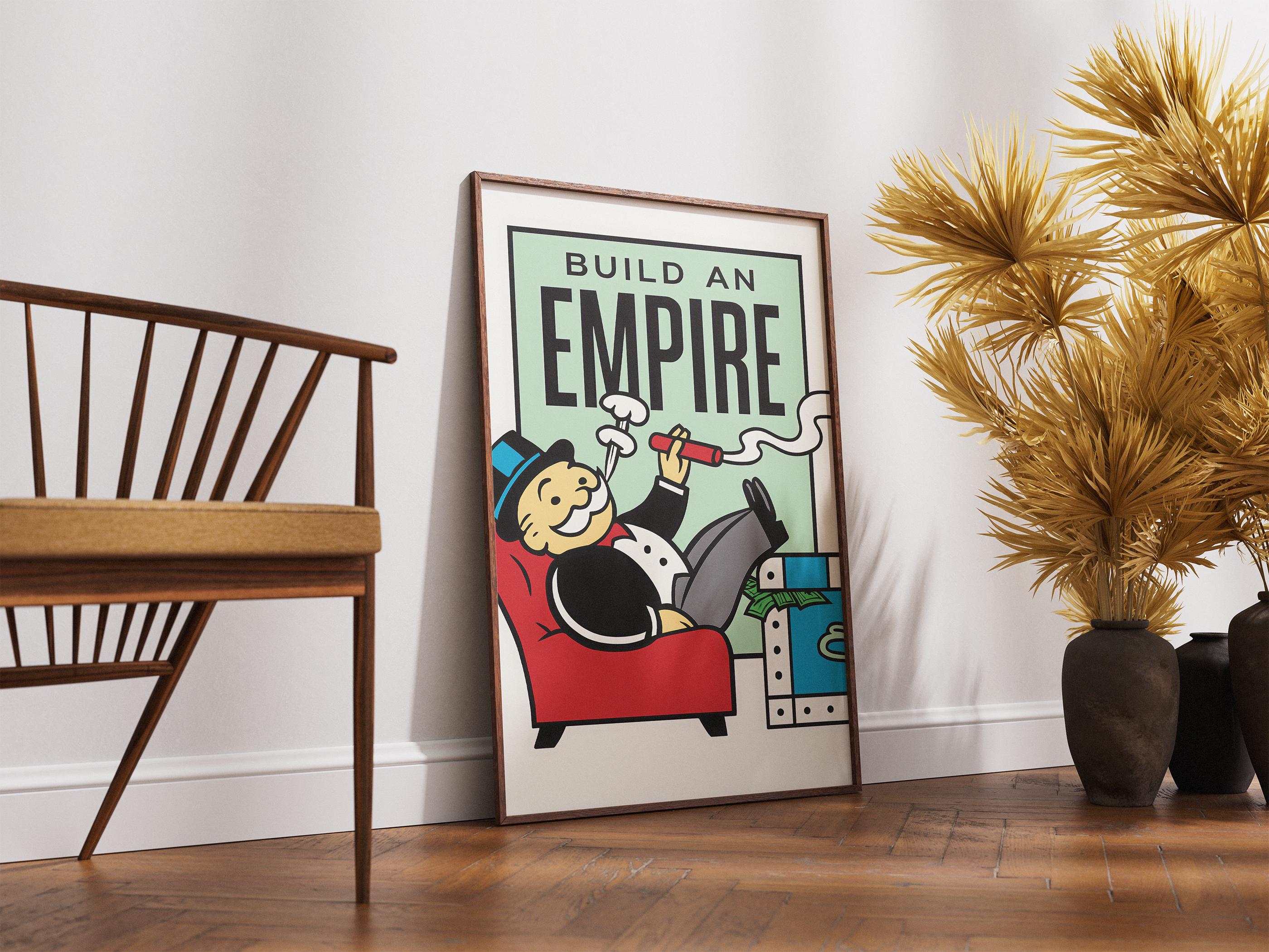 Build An Empire Poster | İmparatorluk Kur Posteri – Ofis İçin Monopoly Sanatı, Borsa Yatırımcısı Hediyesi, Girişimci Duvar Dekoru