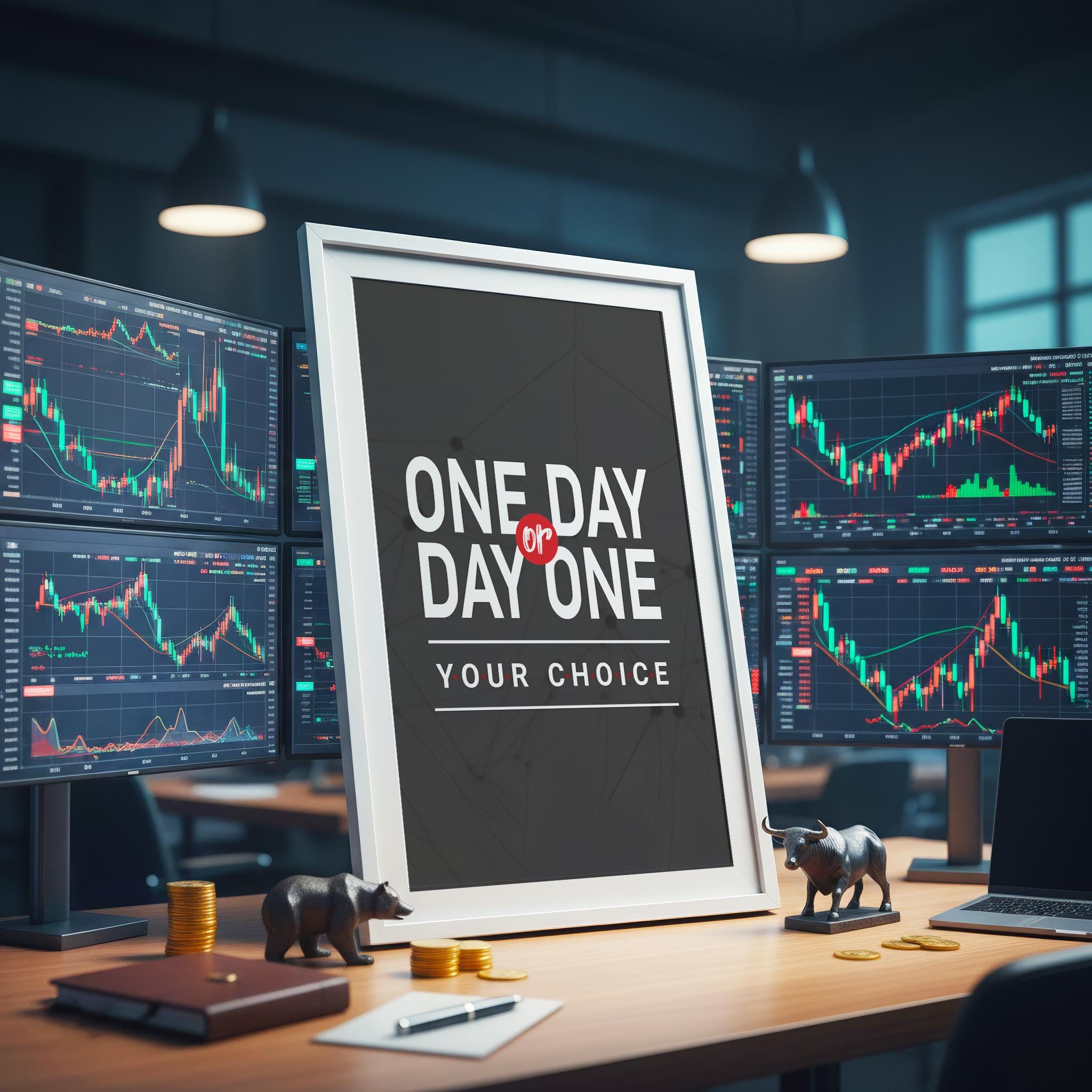 One Day Or Day One Your Choice — Motivasyonel Tipografi Posteri | Duvar Sanatı