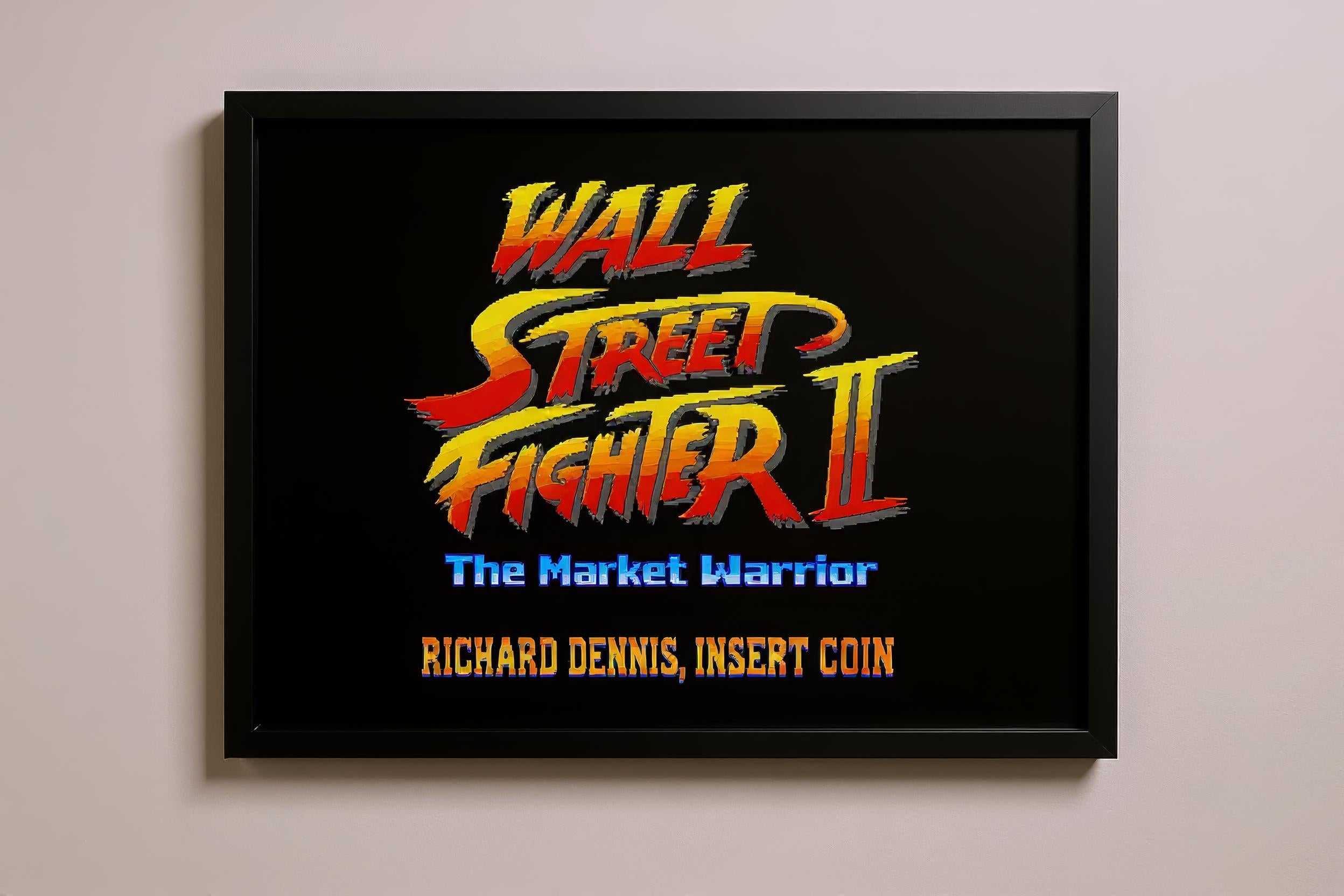 Market Warrior — Özel İsimli Retro Arcade Trader Posteri | Piksel Sanatı Duvar Tablosu | Borsa & Gaming Hediyesi | Wall Street Fighter