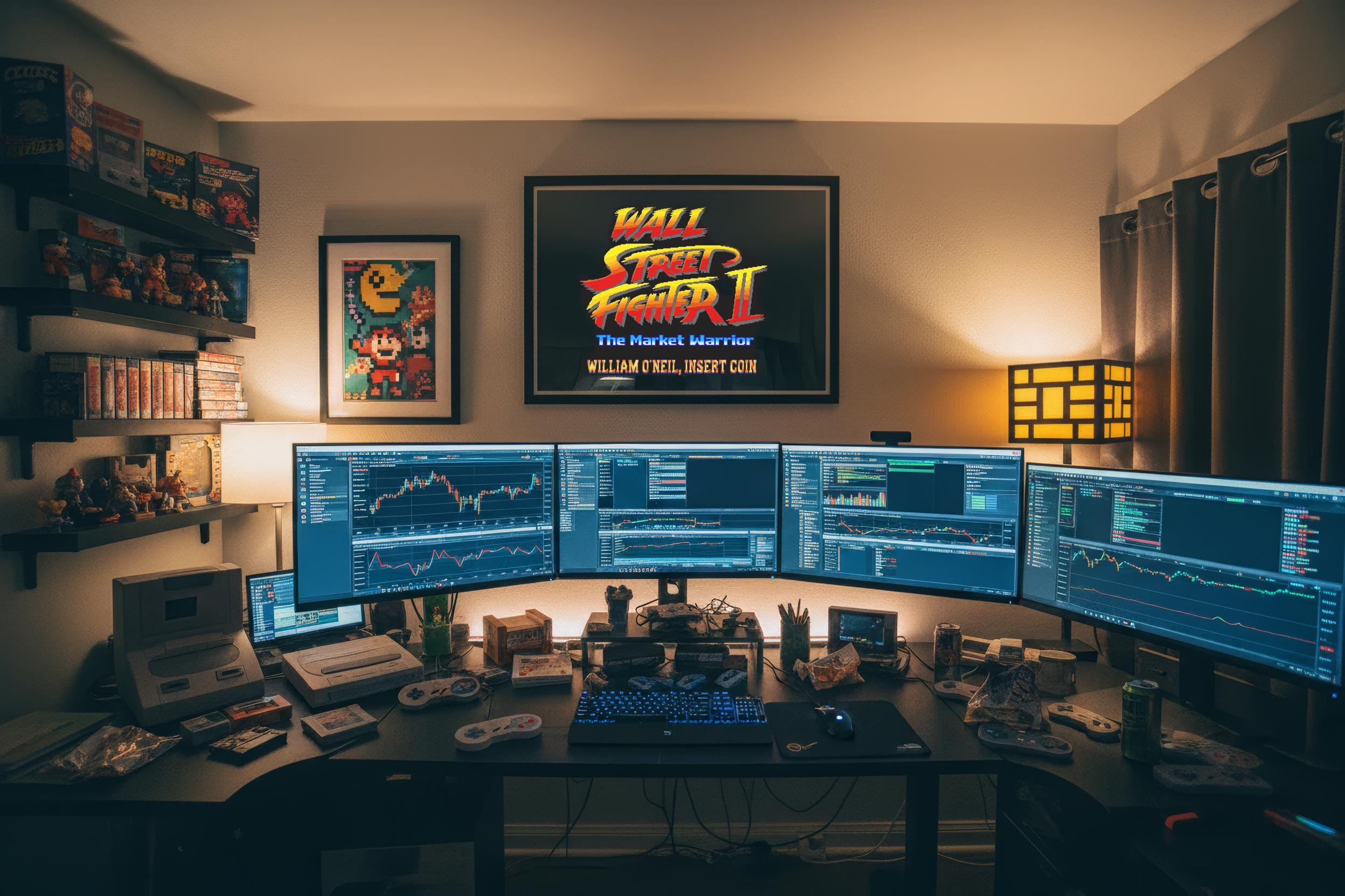 Market Warrior — Özel İsimli Retro Arcade Trader Posteri | Piksel Sanatı Duvar Tablosu | Borsa & Gaming Hediyesi | Wall Street Fighter