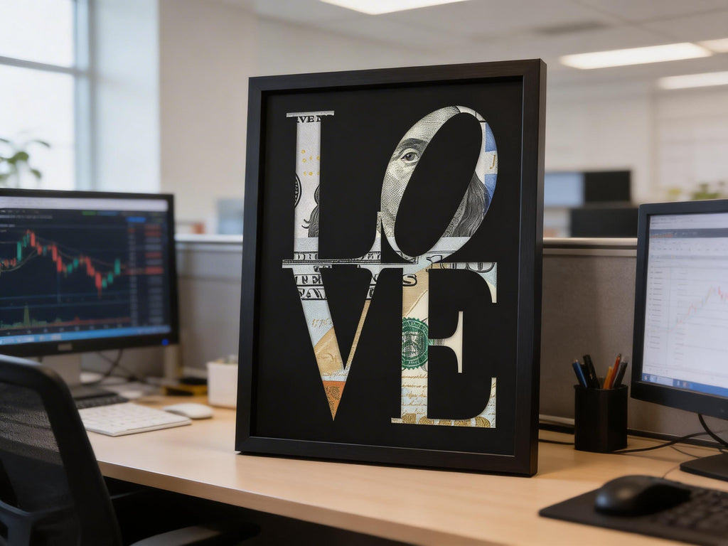 LOVE Trading Duvar Sanatı - Finans ve Borsa Temalı Dekoratif Poster