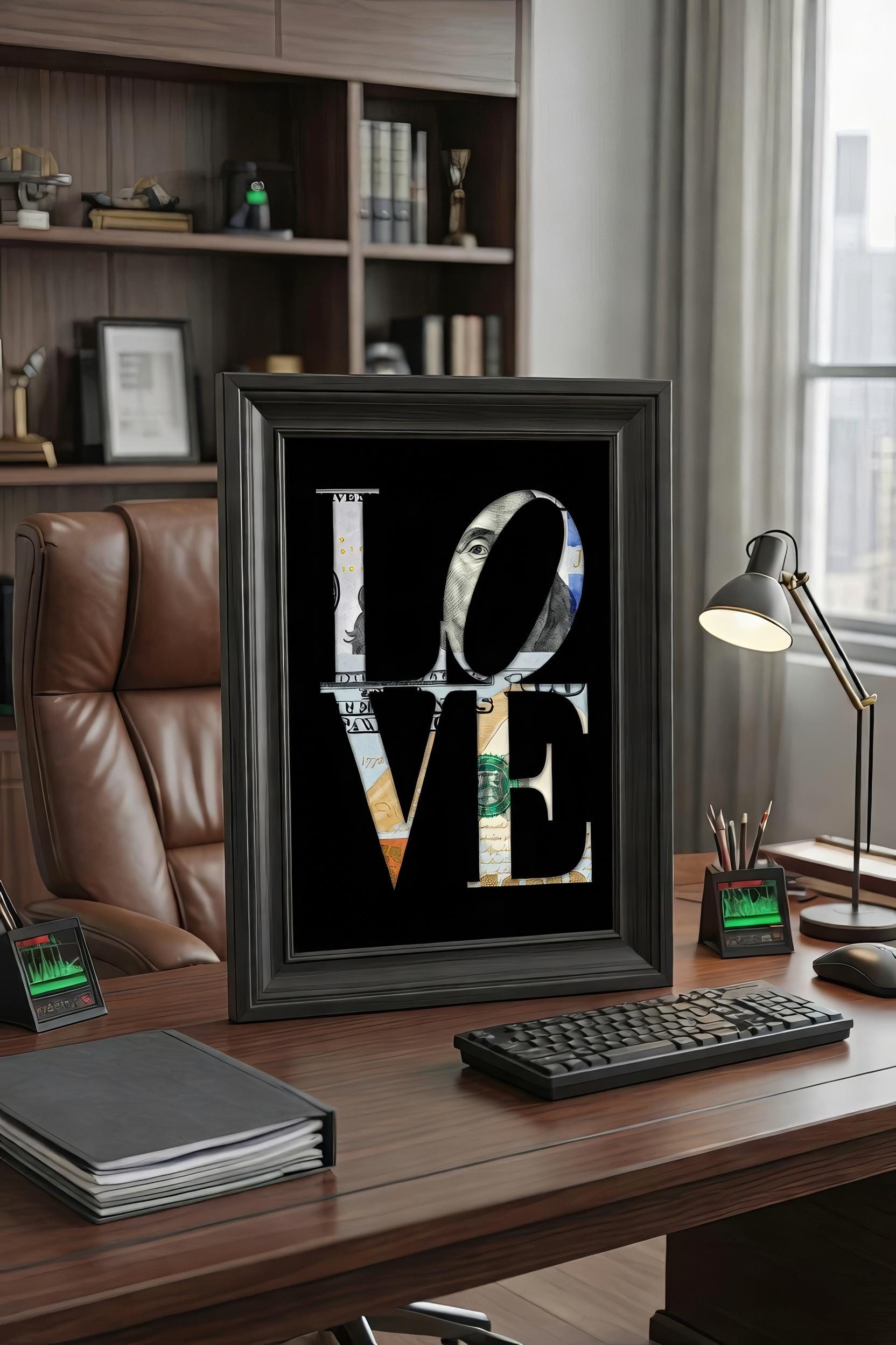 LOVE Trading Duvar Sanatı - Finans ve Borsa Temalı Dekoratif Poster