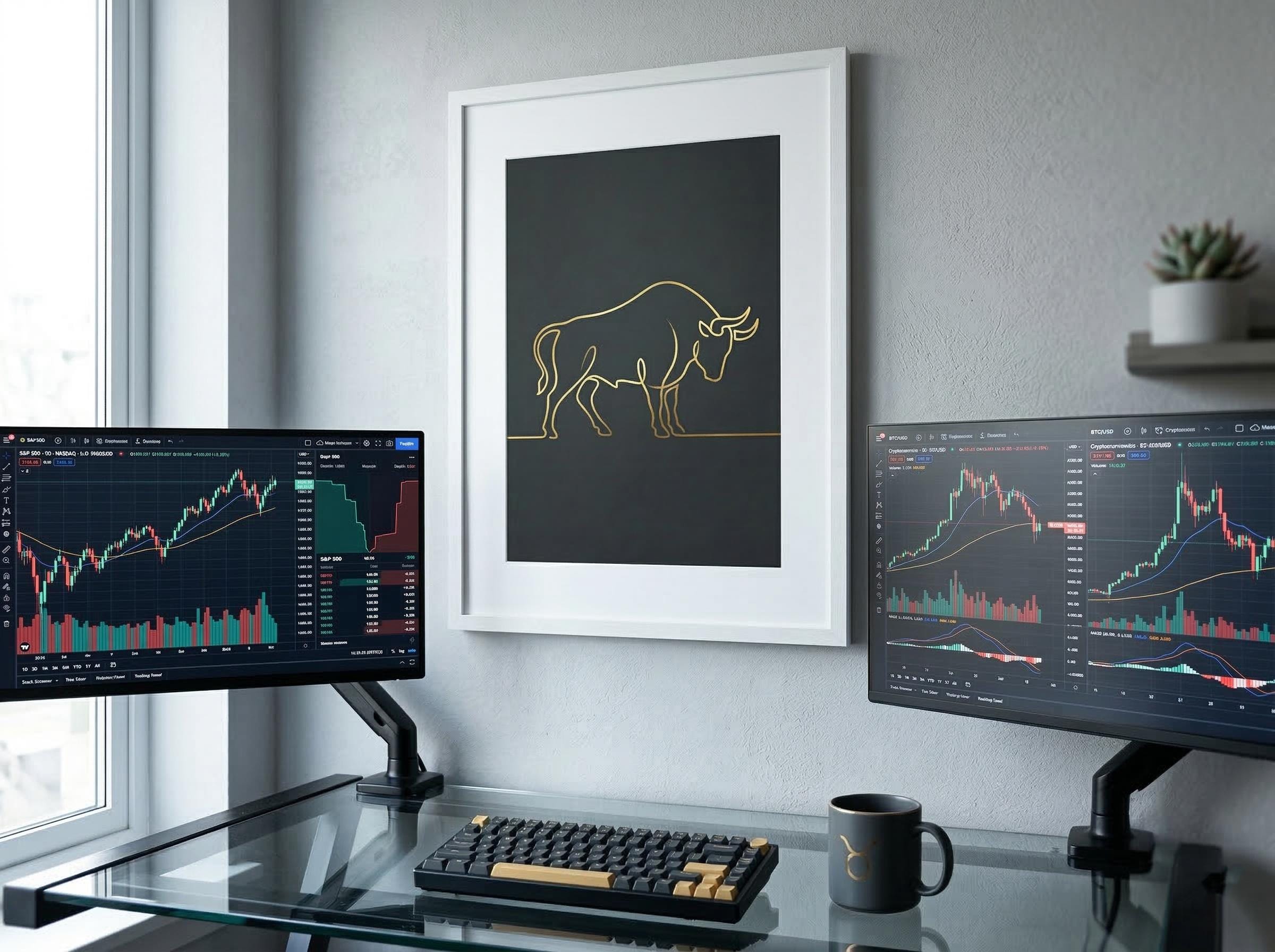 Borsa ve Kripto Duvar Sanatı Posteri – Trader Ofis Dekorasyonu