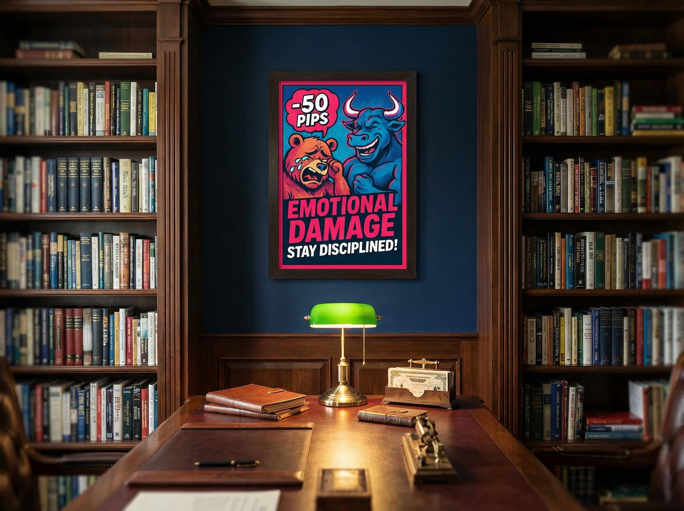 Emotional Damage Trader Posteri | Komik Trader Psikolojisi Duvar Sanatı | Forex Kripto Yatırımcı Hediyesi