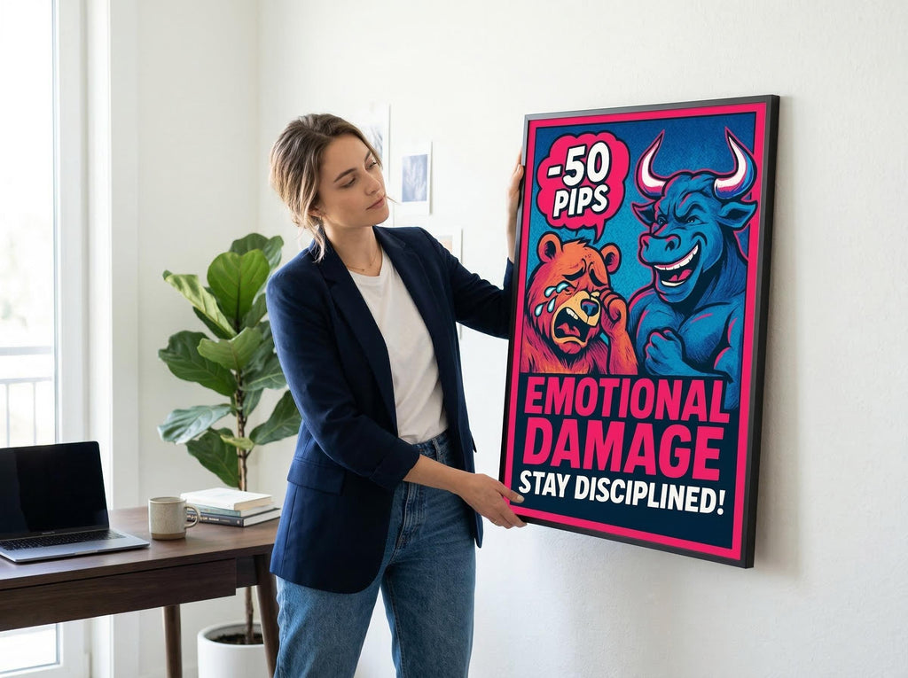 Emotional Damage Trader Posteri | Komik Trader Psikolojisi Duvar Sanatı | Forex Kripto Yatırımcı Hediyesi