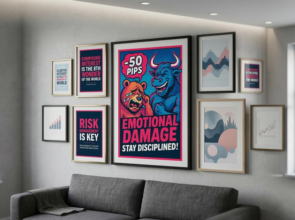Emotional Damage Trader Posteri | Komik Trader Psikolojisi Duvar Sanatı | Forex Kripto Yatırımcı Hediyesi