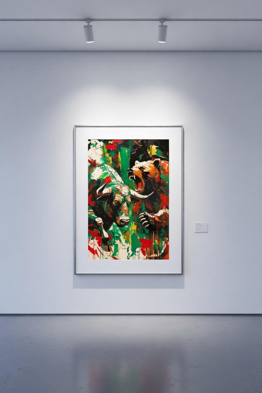 Boğa & Ayı Piyasası Posteri | Borsa Duvar Sanatı | Yatırımcı Ofis Dekorasyonu | Finans Hediyesi