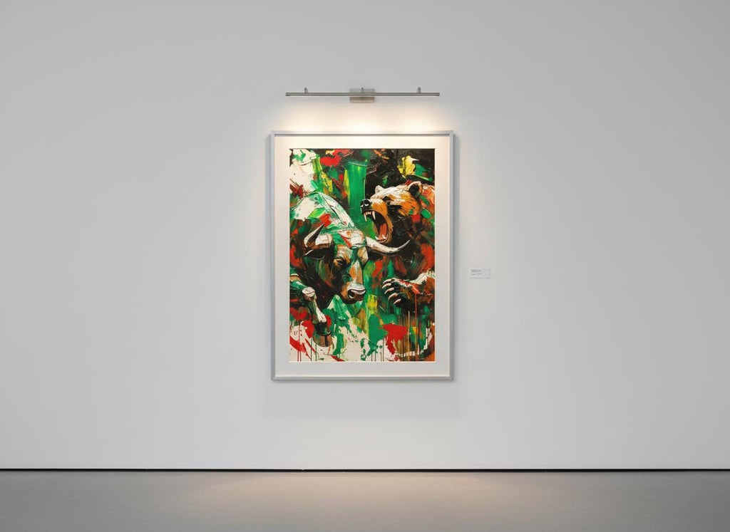 Boğa & Ayı Piyasası Posteri | Borsa Duvar Sanatı | Yatırımcı Ofis Dekorasyonu | Finans Hediyesi