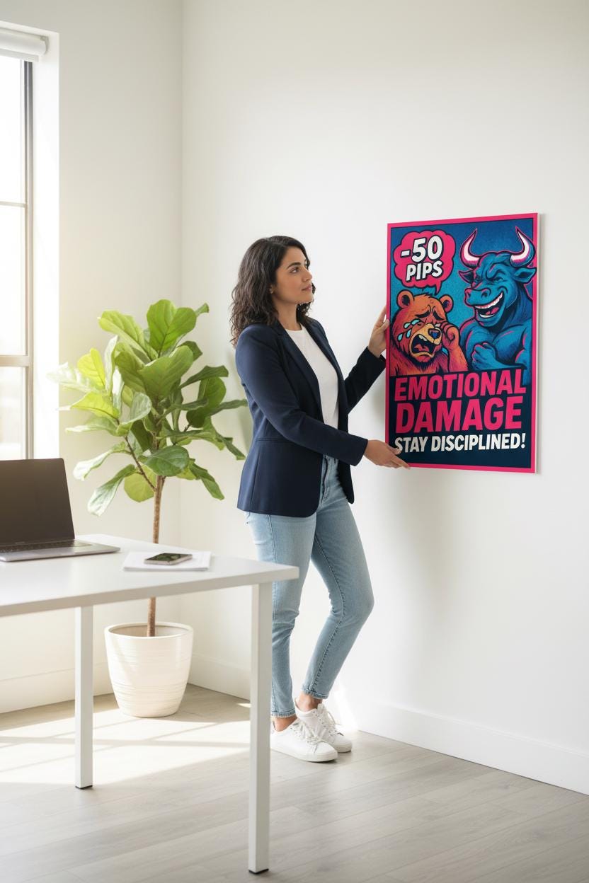 Emotional Damage Trader Posteri | Komik Trader Psikolojisi Duvar Sanatı | Forex Kripto Yatırımcı Hediyesi