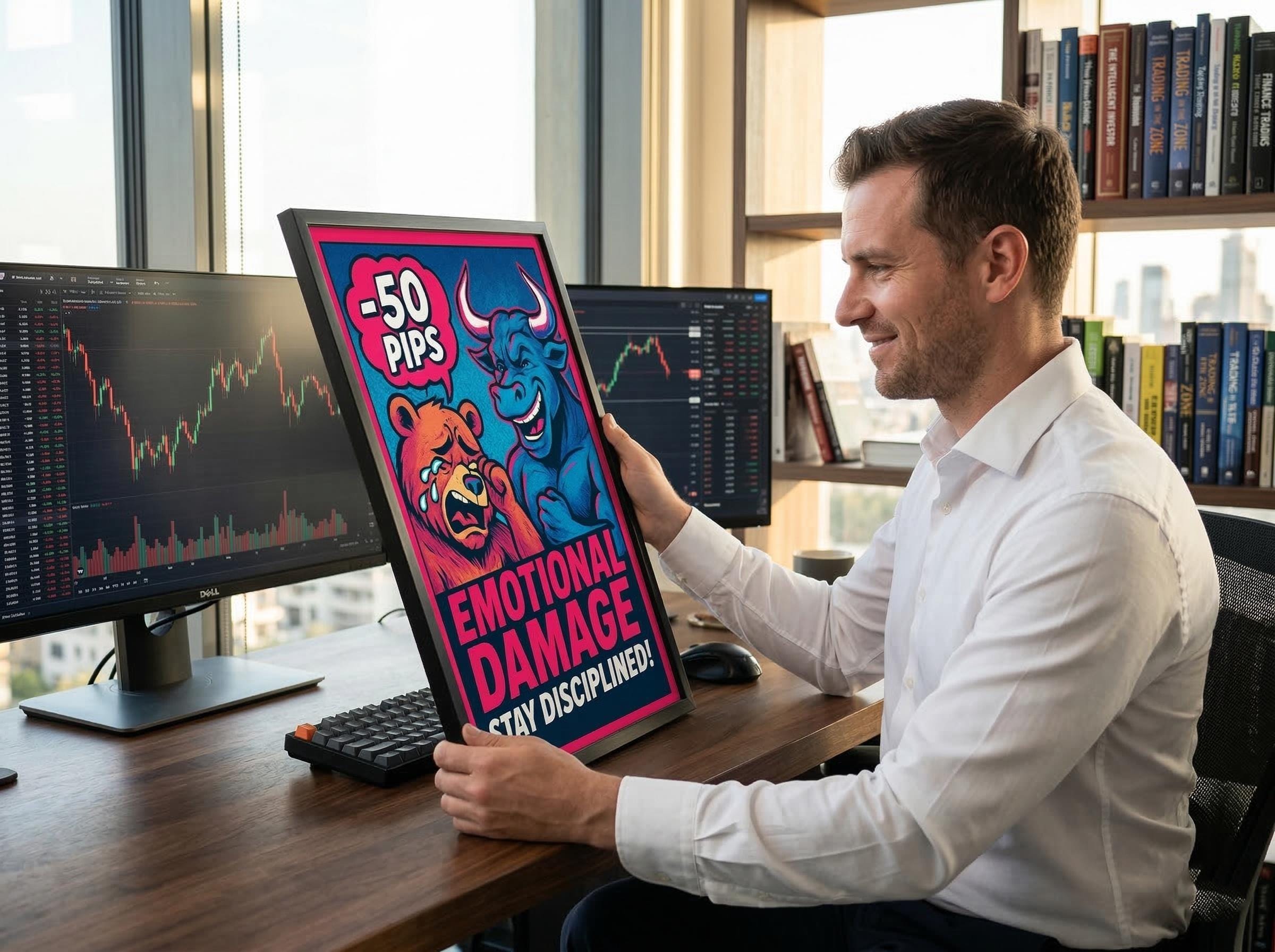 Emotional Damage Trader Posteri | Komik Trader Psikolojisi Duvar Sanatı | Forex Kripto Yatırımcı Hediyesi