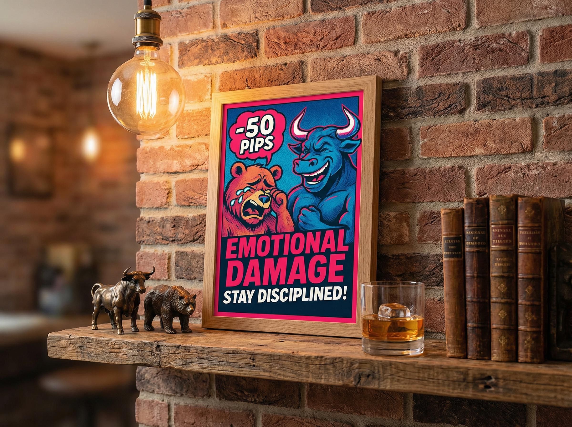 Emotional Damage Trader Posteri | Komik Trader Psikolojisi Duvar Sanatı | Forex Kripto Yatırımcı Hediyesi