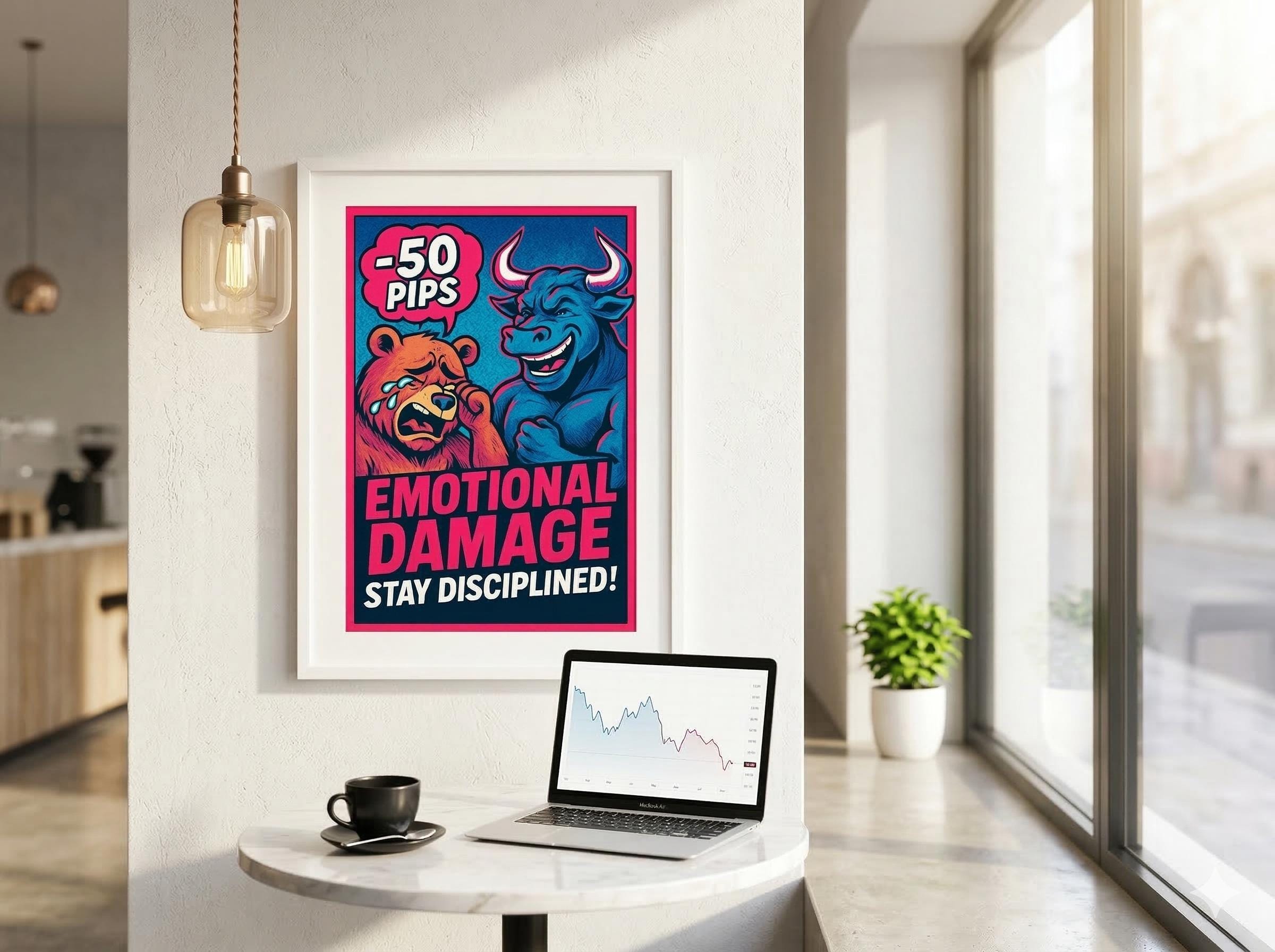 Emotional Damage Trader Posteri | Komik Trader Psikolojisi Duvar Sanatı | Forex Kripto Yatırımcı Hediyesi