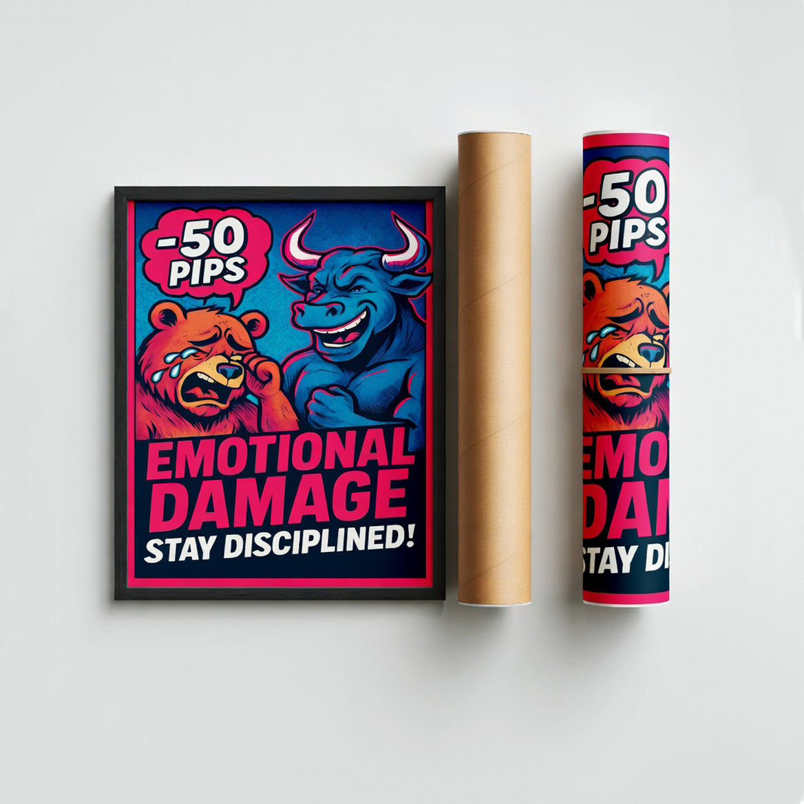 Emotional Damage Trader Posteri | Komik Trader Psikolojisi Duvar Sanatı | Forex Kripto Yatırımcı Hediyesi