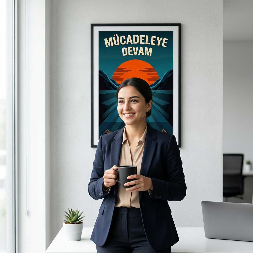Mücadeleye Devam Posteri | Trader ve Yatırımcı Duvar Dekor | Finans Motivasyon Baskı | 50x70 60x40 35x50 cm