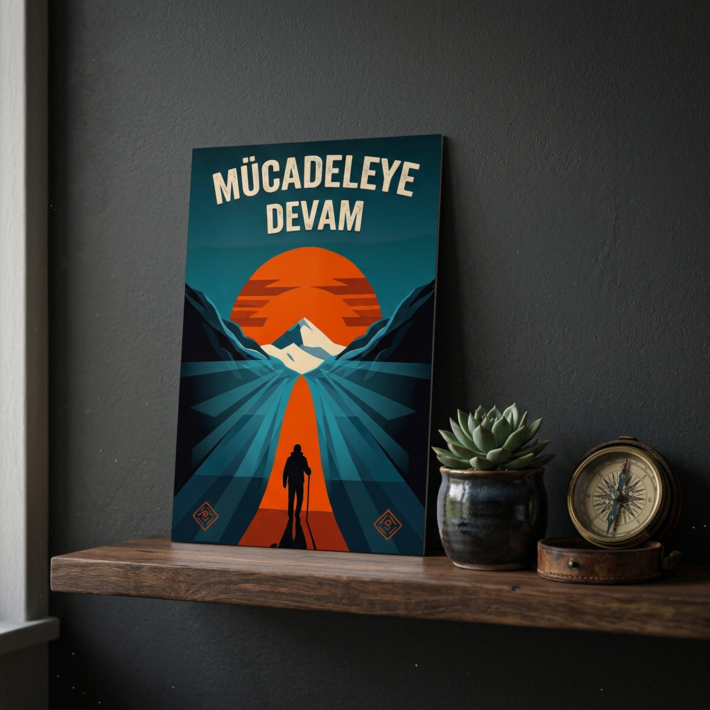 Mücadeleye Devam Posteri | Trader ve Yatırımcı Duvar Dekor | Finans Motivasyon Baskı | 50x70 60x40 35x50 cm