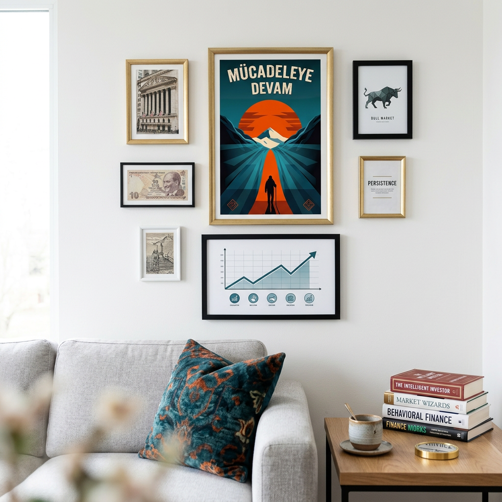 Mücadeleye Devam Posteri | Trader ve Yatırımcı Duvar Dekor | Finans Motivasyon Baskı | 50x70 60x40 35x50 cm