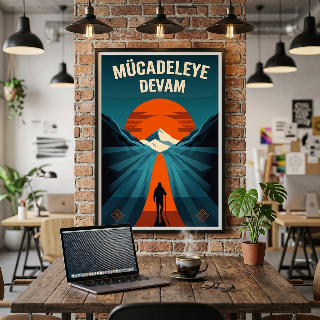 Mücadeleye Devam Posteri | Trader ve Yatırımcı Duvar Dekor | Finans Motivasyon Baskı | 50x70 60x40 35x50 cm